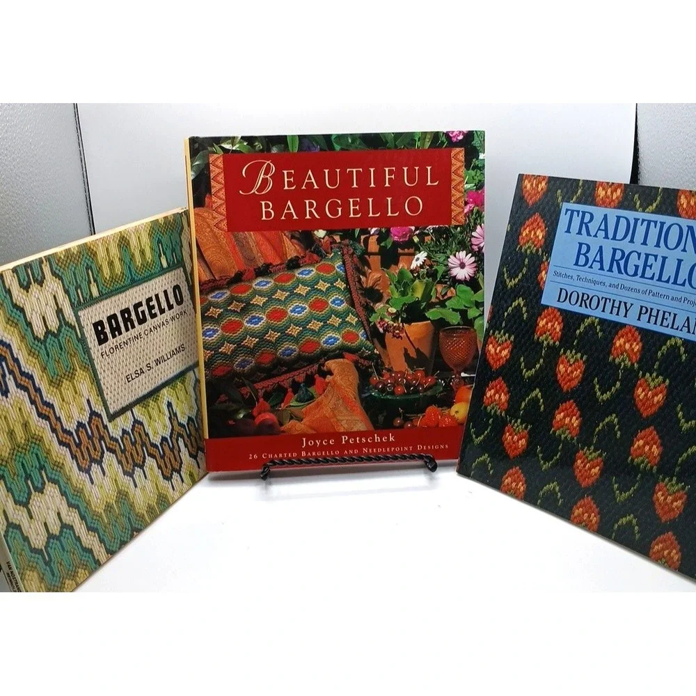 Bargello Book Lot of 3 Florentine Canvas Traditional Beautiful Elsa Williams NOS